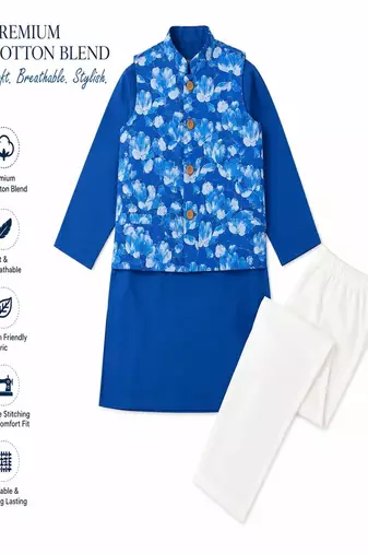 Floral jacket kurta set