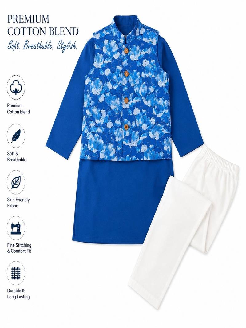 Floral jacket kurta set