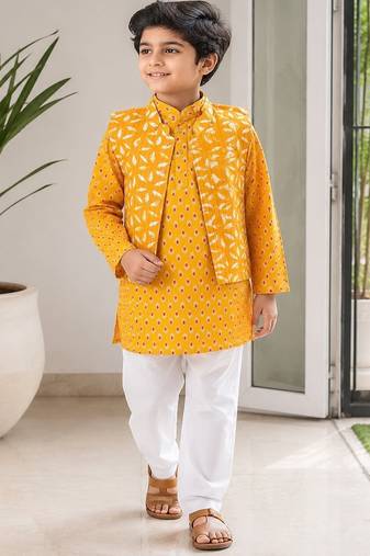 Yellow lurex kurta set