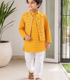 Yellow lurex kurta set