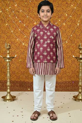 Plum foil kurta set