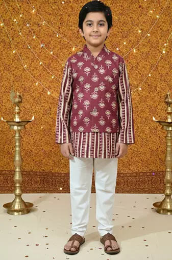 Plum foil kurta set