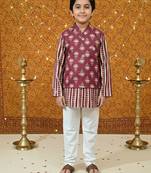 Plum foil kurta set