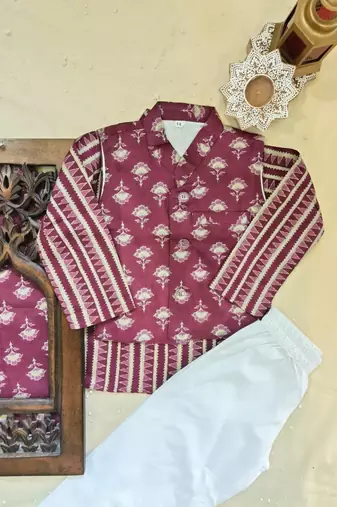 Plum foil kurta set
