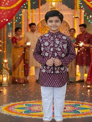 Mehroon genda kurta set 1