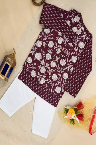Mehroon genda kurta set
