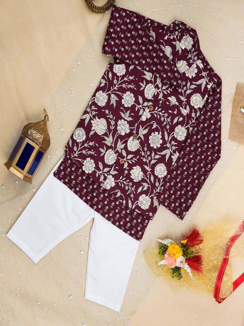 Mehroon genda kurta set