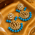 Floral kundan bead drop earrings