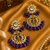 Floral vine kundan statement earrings
