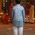 Grey white block kurta set