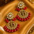 Floral peacock kundan beaded earrings
