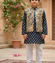 Blue jaal buta kurta set