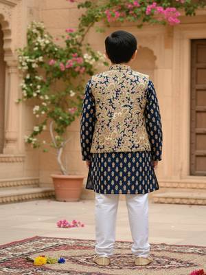 Blue jaal buta kurta set 2