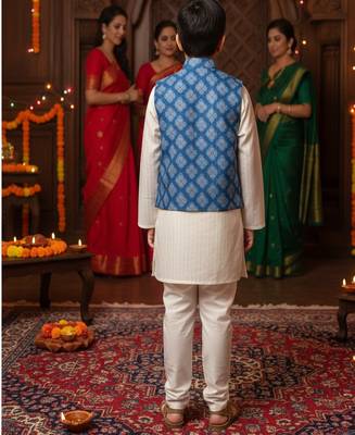 Royal blue kurta pyjama set 2