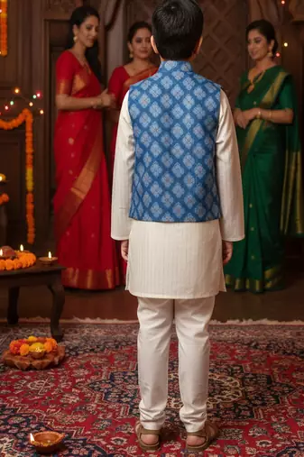 Royal blue kurta pyjama set