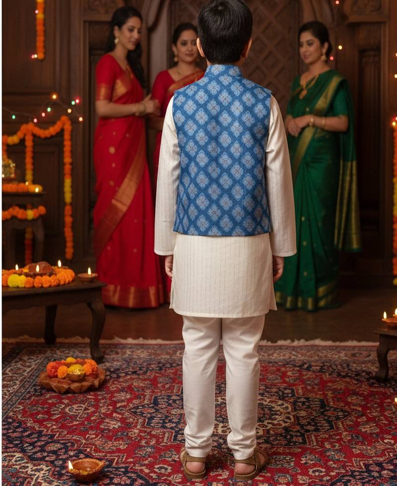 Royal blue kurta pyjama set