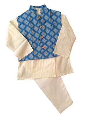 Royal blue kurta pyjama set 3