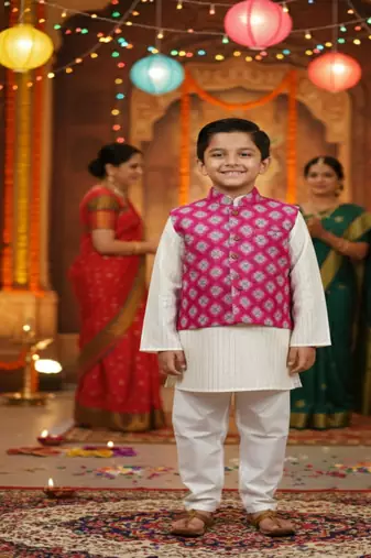 Wine jaal buta kurta set