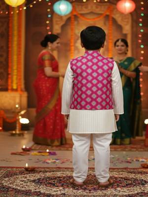 Wine jaal buta kurta set 2