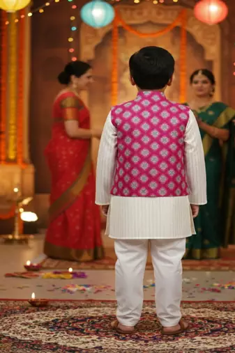 Wine jaal buta kurta set