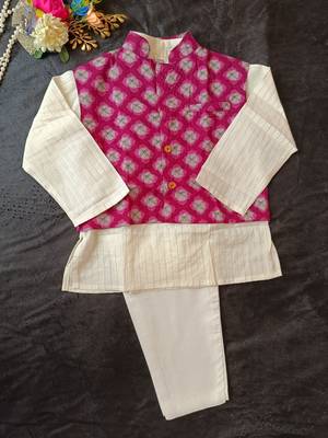 Wine jaal buta kurta set 3