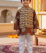 Brown ajrakh kurta set