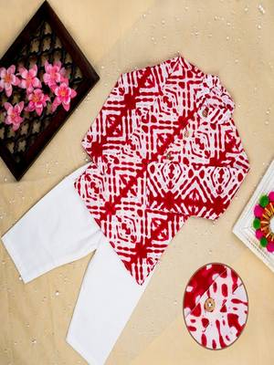 Red bandhej kurta set 3