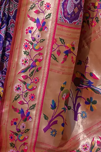 Ethnic Motifs Printed Zari Art Silk Paithani Saree