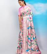 Ethnic Motifs Woven Design Zari Paithani Saree