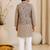 Grey yellow patti kurta set