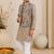 Grey yellow patti kurta set