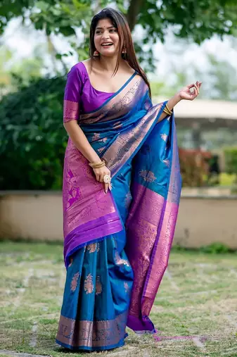 Floral Zari Banarasi Saree