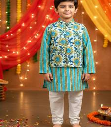 Teal sunflower kurta set