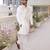 Ivory floral embroidered pure cotton kurta for men