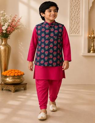 Navy kurta pyjama set 1