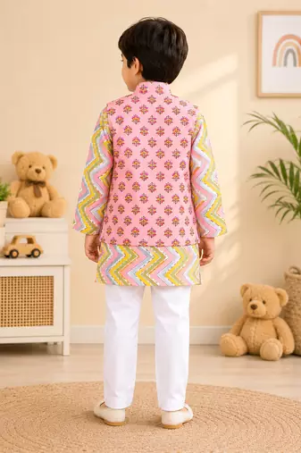 Peach pink kurta set