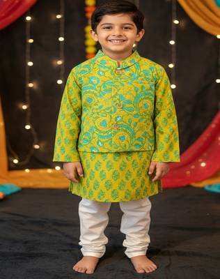 Green kurta pyjama set 1