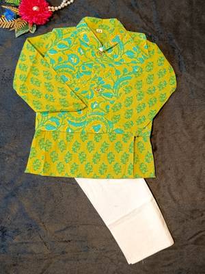 Green kurta pyjama set 3