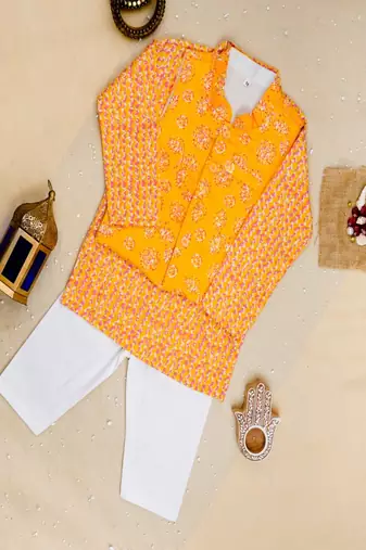 Yellow kurta pyjama set