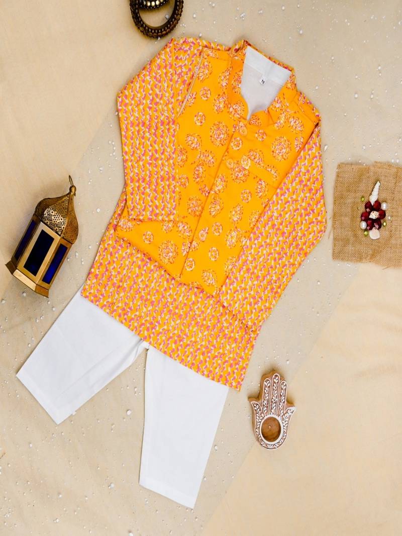 Yellow kurta pyjama set