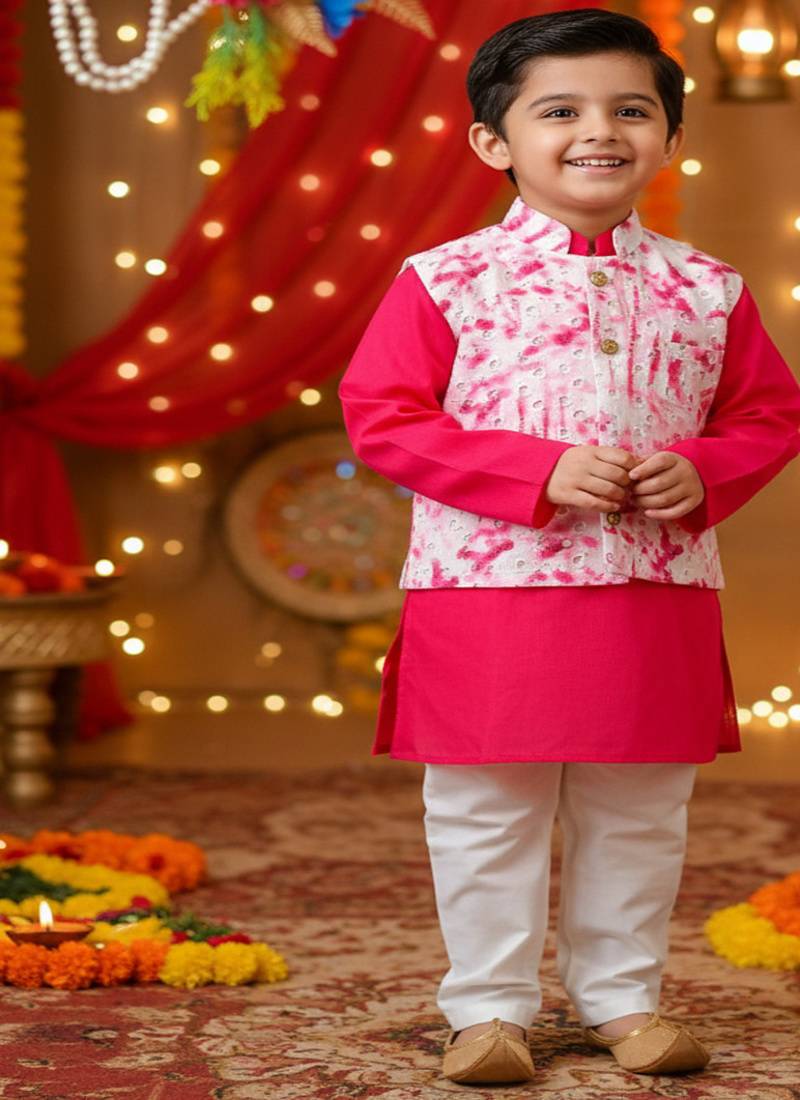 Magenta pink kurta set