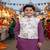 Abstract beige kurta set