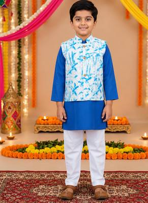 Schiffli blue kurta set 1