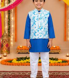 Schiffli blue kurta set