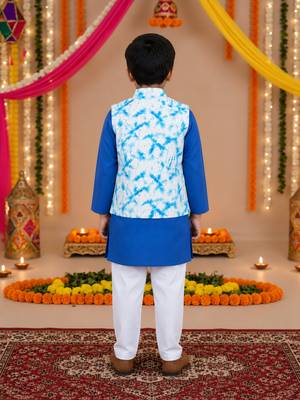 Schiffli blue kurta set 2
