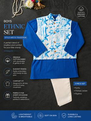 Schiffli blue kurta set 3