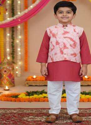Peach rust kurta set 1