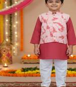 Peach rust kurta set