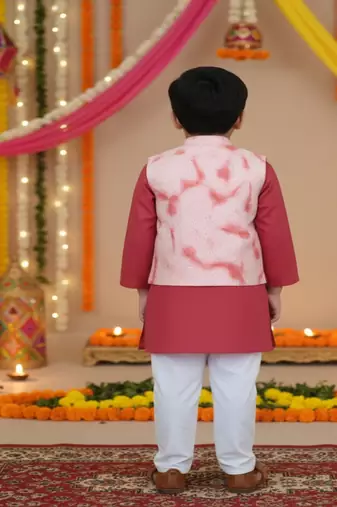 Peach rust kurta set