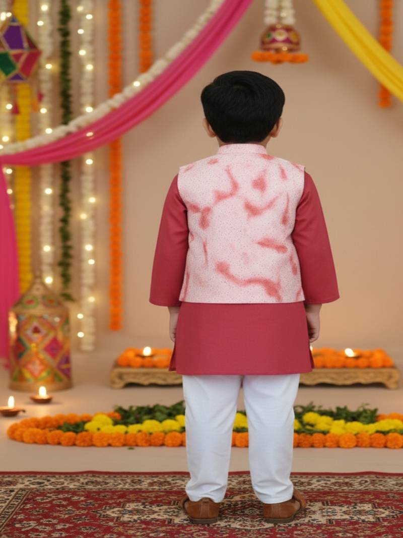 Peach rust kurta set